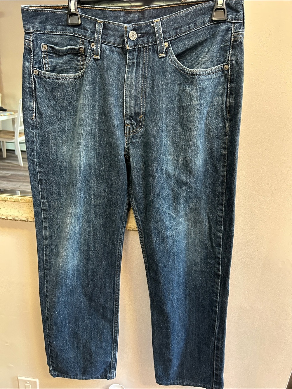 Levi Strauss & co Men's Straight-Leg Jeans in Dark Blue Denim